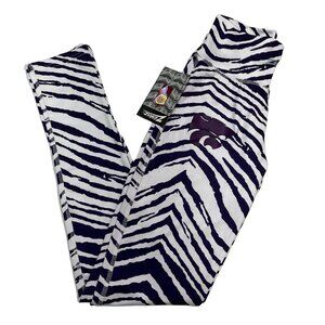 Zubaz Leggings Womens XS Purple Animal Zebra Print NFL Football‎ Atlanta Falcons